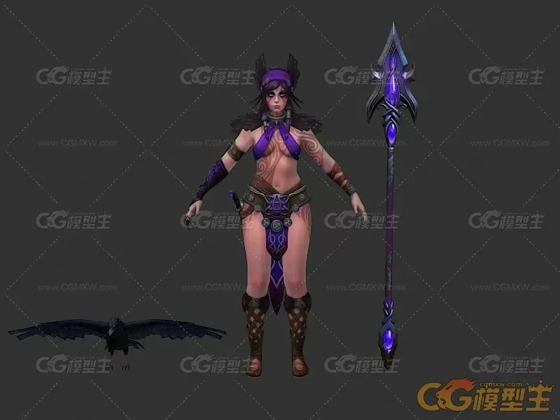女法师3D游戏模型-3