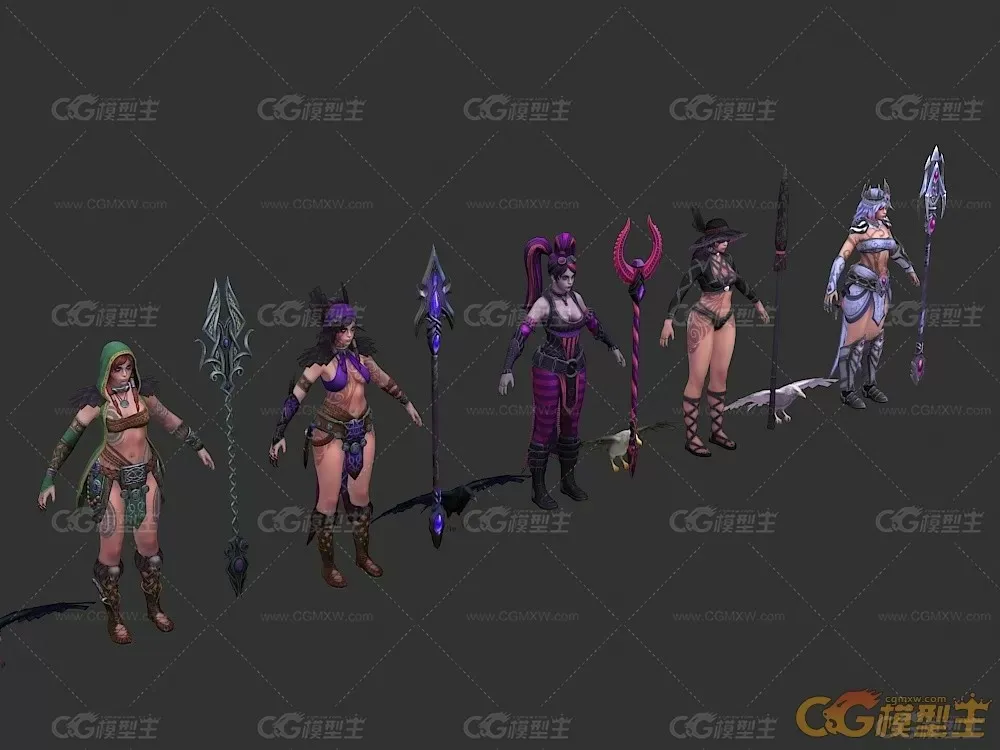 女法师3D游戏模型-2