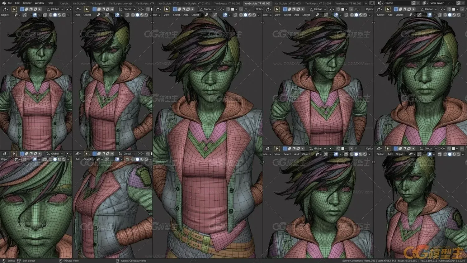 Vi – YanSculpts 在 Blender 中创建角色-8