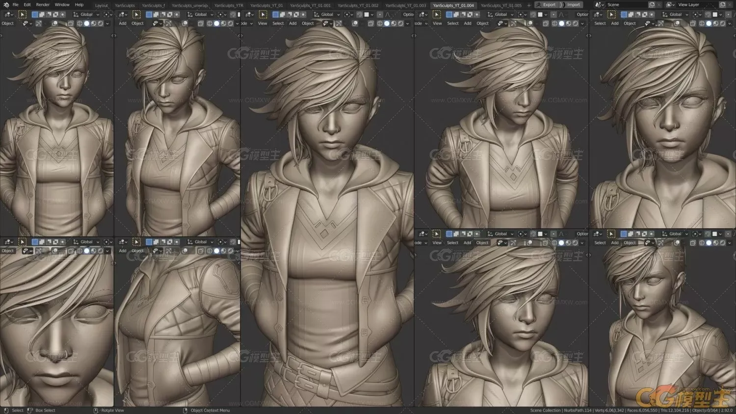 Vi – YanSculpts 在 Blender 中创建角色-9