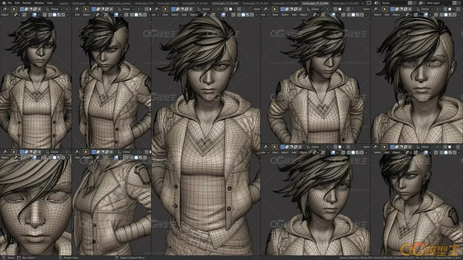 Vi – YanSculpts 在 Blender 中创建角色-10