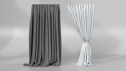 【3D模型】窗帘，门帘，窗幔，窗帷，窗户挡子