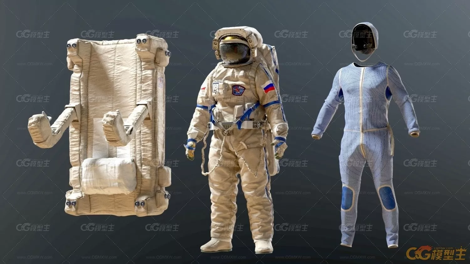 SPACESUIT Russian Orlan 3D model-太空服 俄罗斯 奥兰-宇航服-2