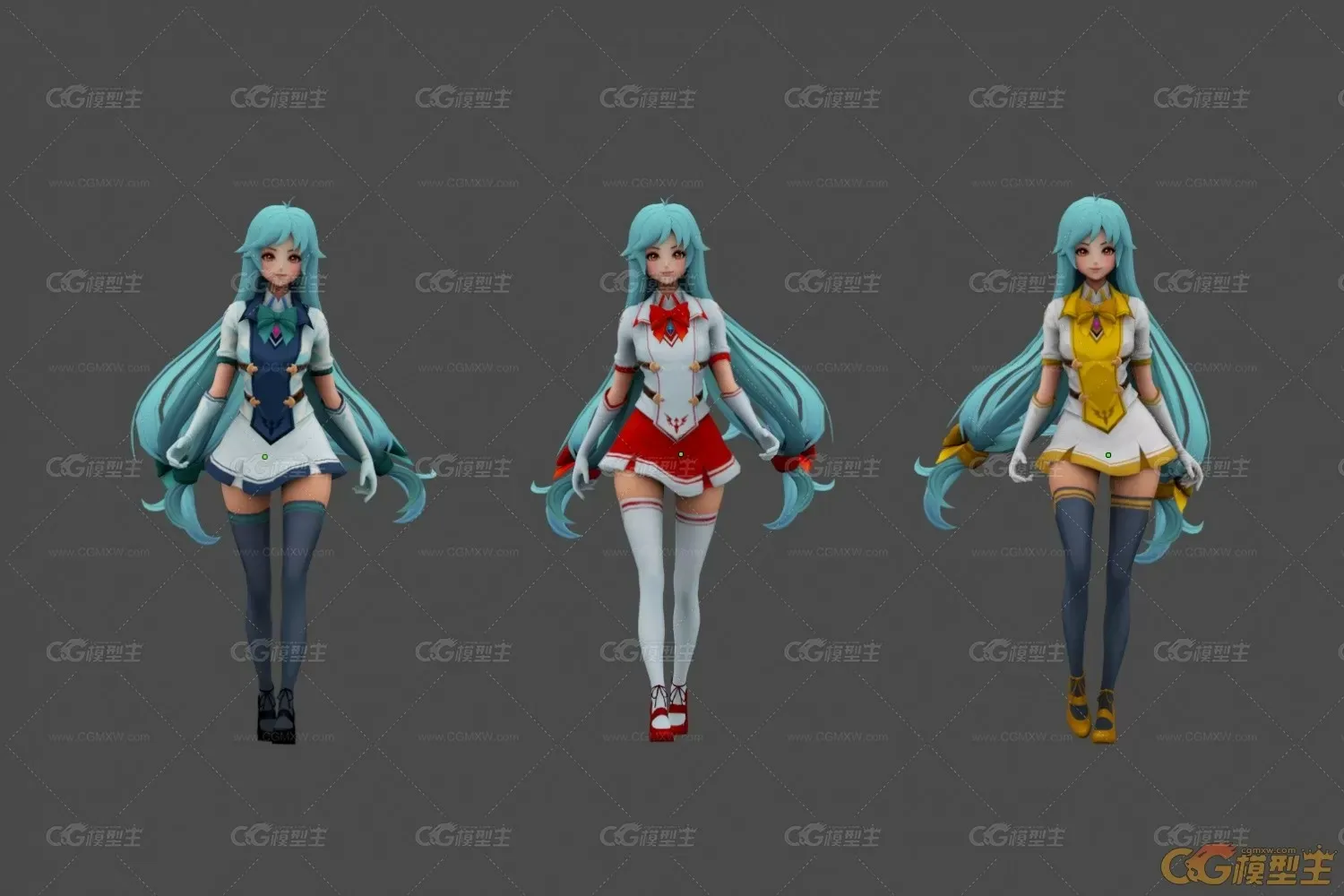 游戏女孩3d模型max格式已蒙皮带走路动画-2