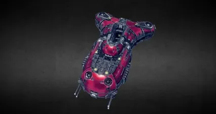 红色宇宙飞船模型