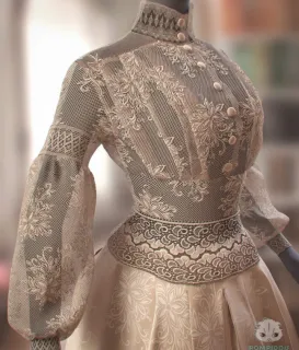 制作蕾丝连衣裙教程 - Tutorial On Creating Lace Dress