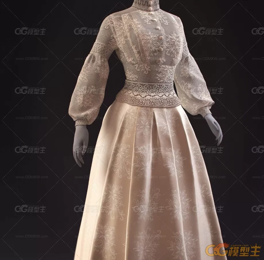 制作蕾丝连衣裙教程 - Tutorial On Creating Lace Dress-7