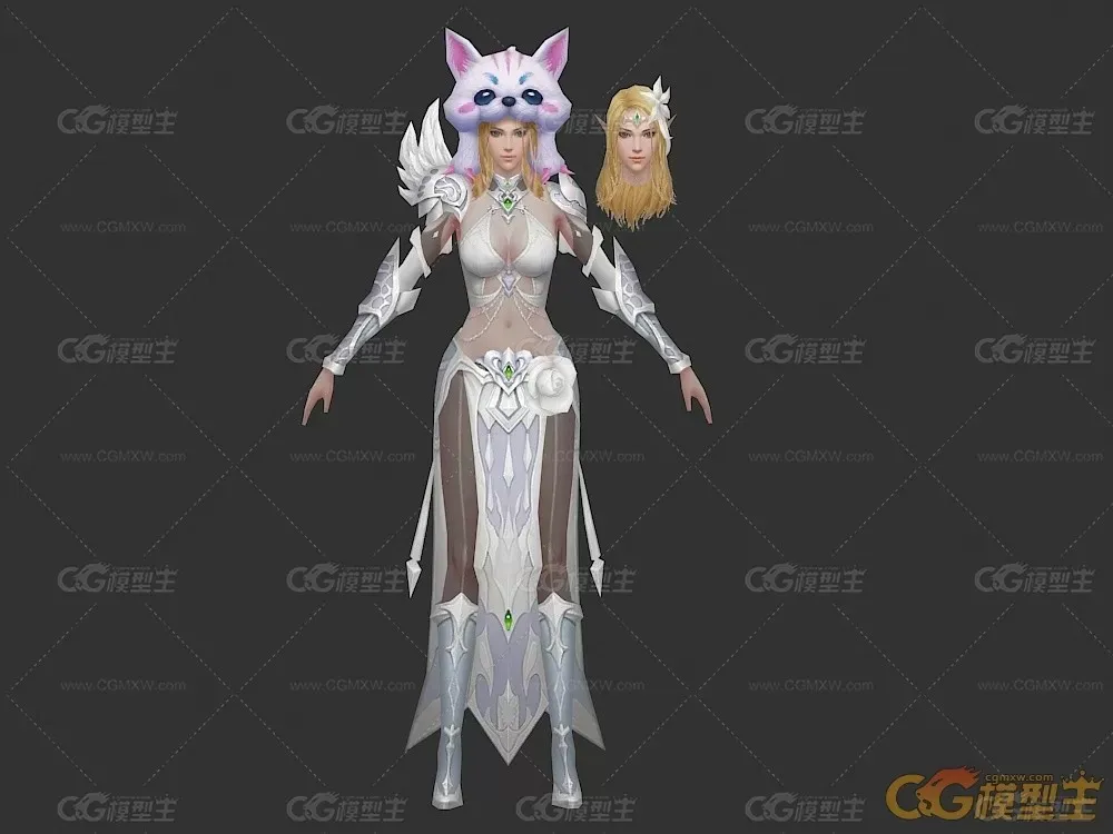 漂亮的精灵女游戏角色模型-4