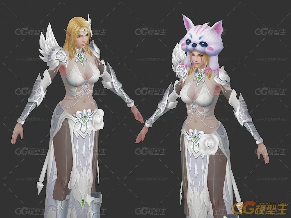 漂亮的精灵女游戏角色模型-5