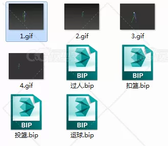 一套篮球相关的bip动作文件-5