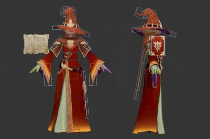 女巫师绑定模型