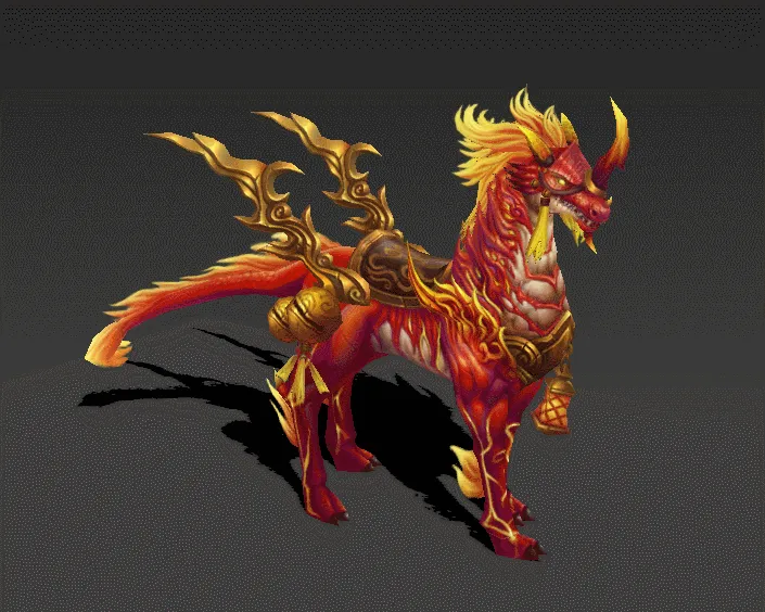 精品手绘火麒麟3D模型 带绑定和一套动画-1