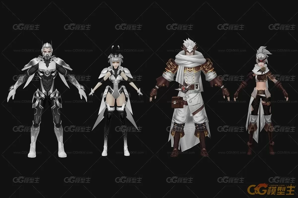 一套精品韩游风角色怪物翅膀武器宠物3D模型CG魔幻3dmax手绘风模型-11