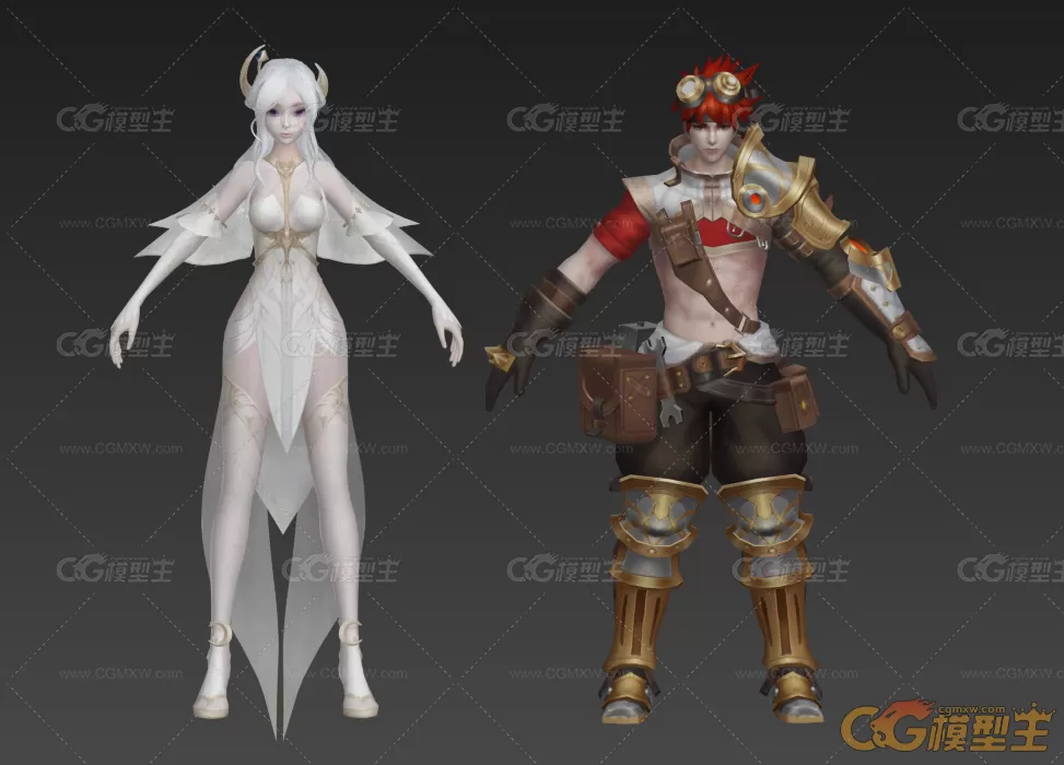 一套精品韩游风角色怪物翅膀武器宠物3D模型CG魔幻3dmax手绘风模型-16