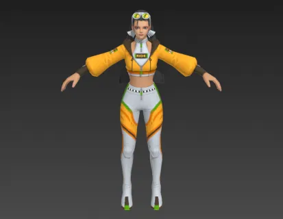 漂亮的黄衣女孩模型