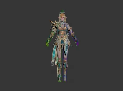 精灵女绑定模型