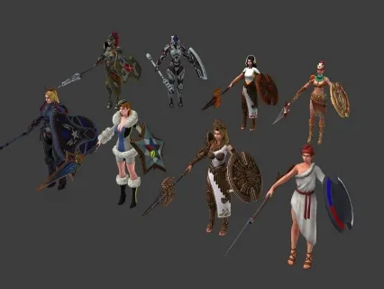 神魔女盾甲兵游戏模型
