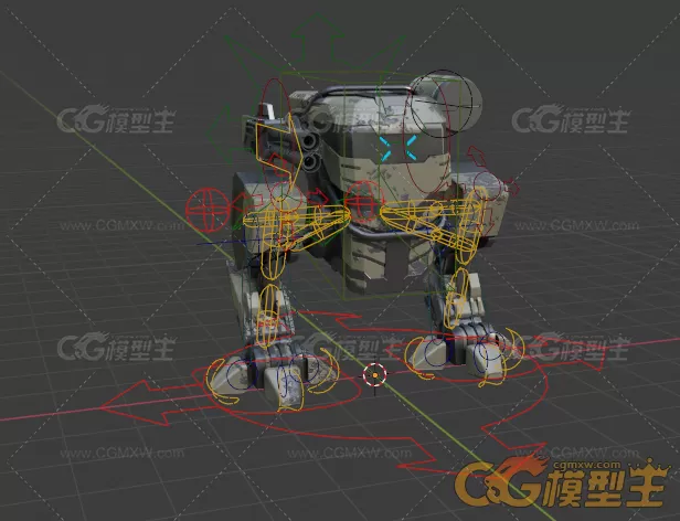小机甲机器人模型 blender2.93-1