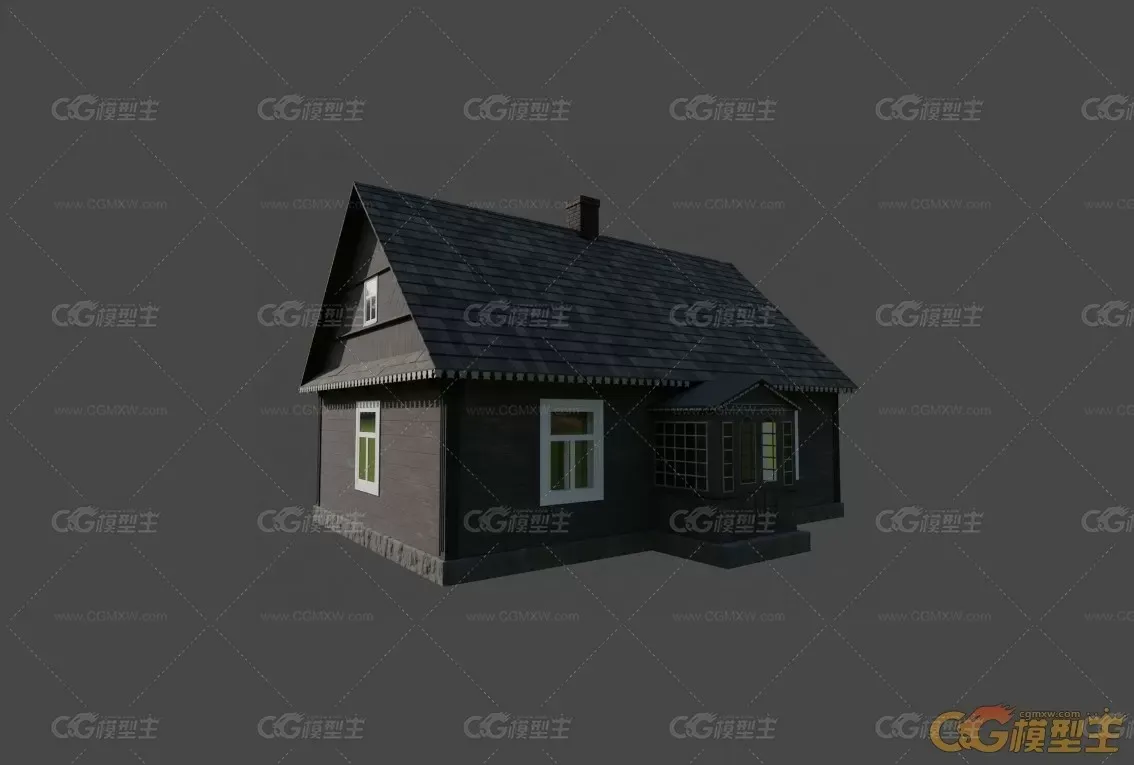 欧式房子，建筑3D模型。-1