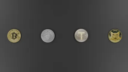 硬币，比特币，虚拟货币，数字货币3d模型