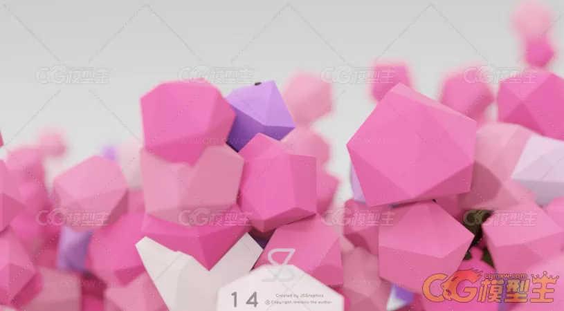 owpoly多边形风格樱花树3d模型-3