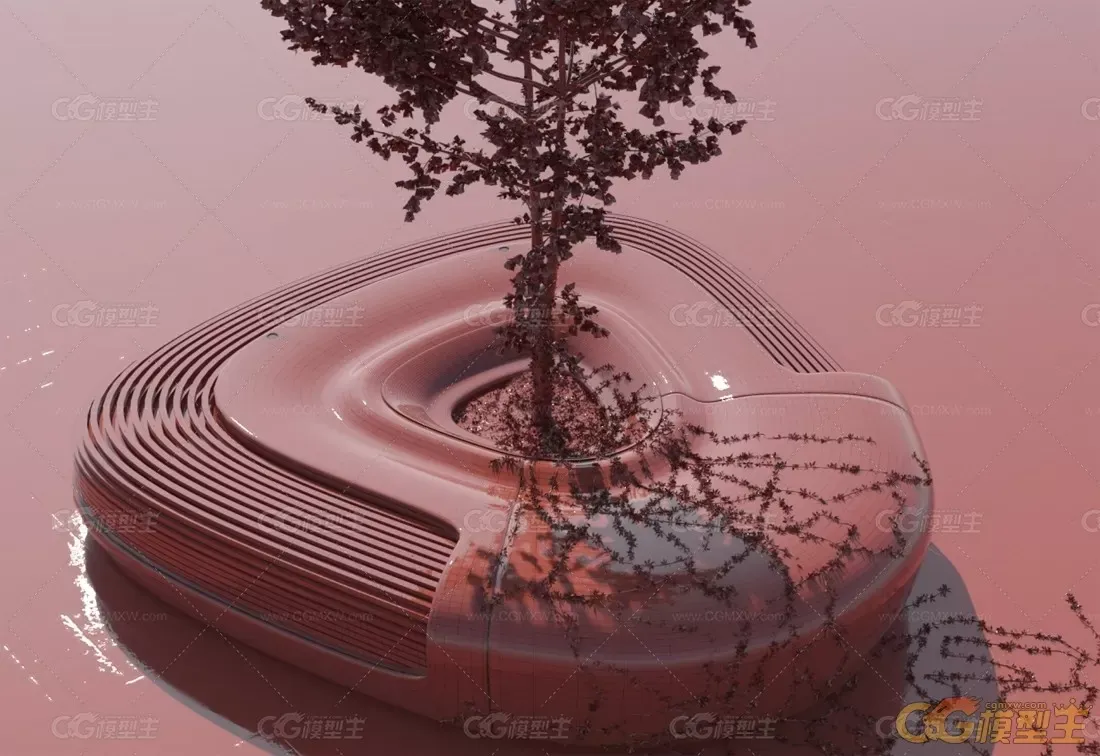 公园椅子，广场椅子3d模型-6