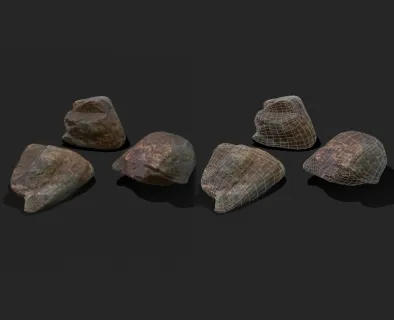 次世代材质河流石头，岩石3D模型