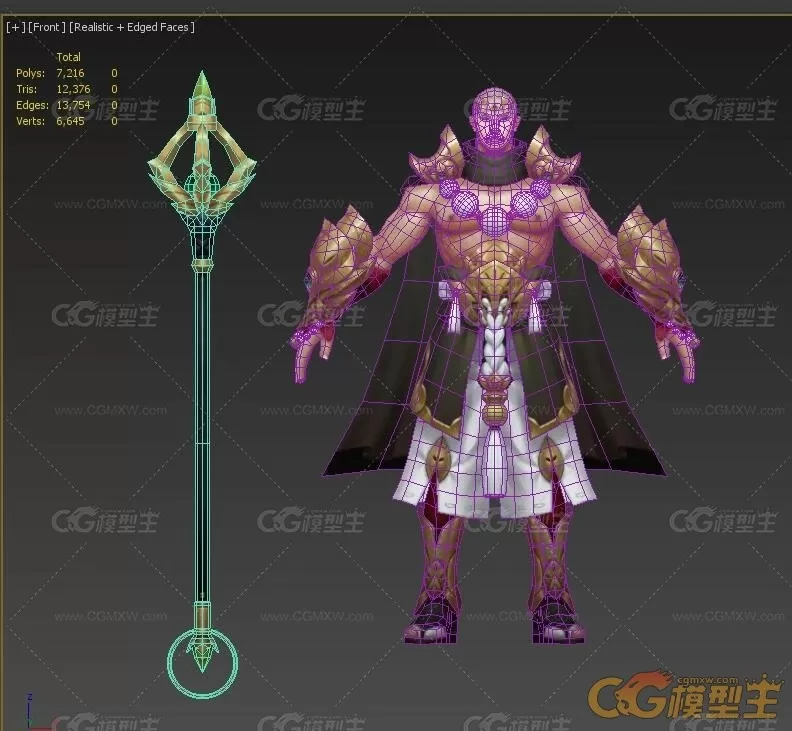 男人 和尚 战士 手绘低模 3D模型 古代人物-4