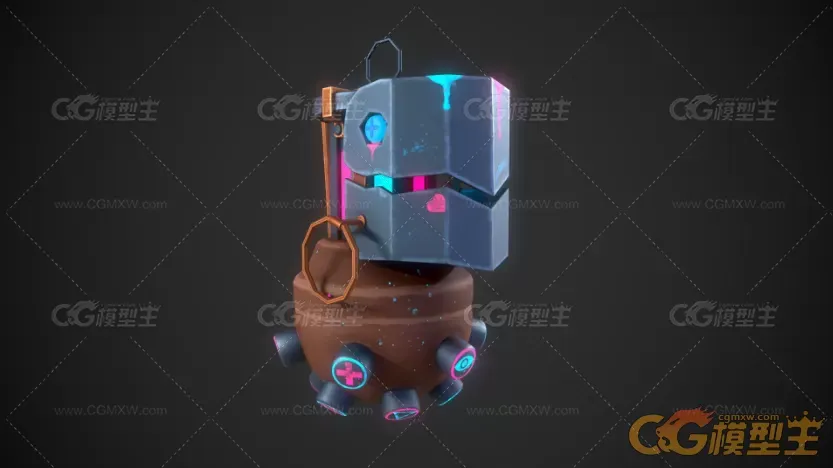 赛博朋克风格手雷3D模型-1
