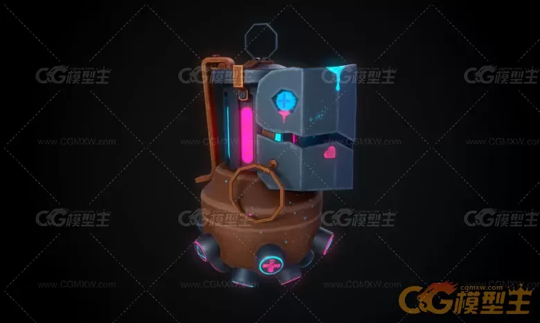 赛博朋克风格手雷3D模型-3