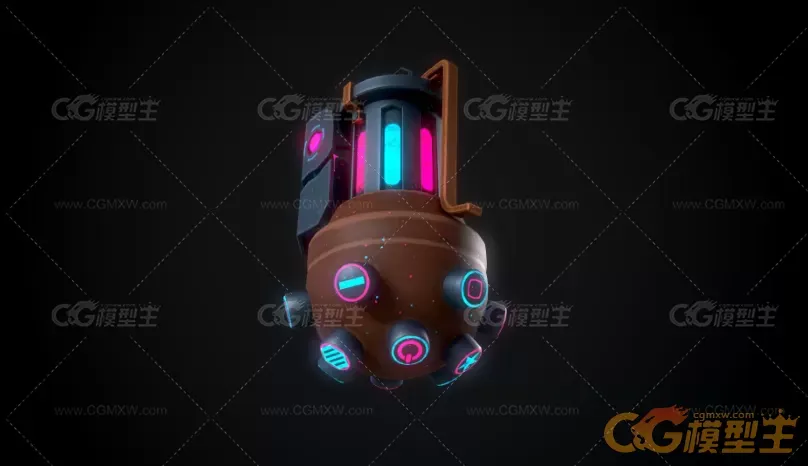 赛博朋克风格手雷3D模型-4