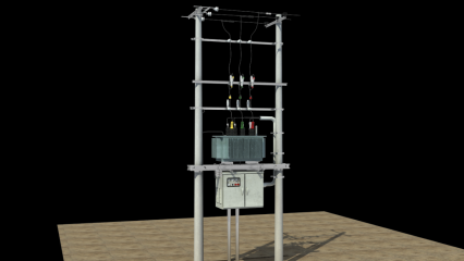 变压器 高压电线杆