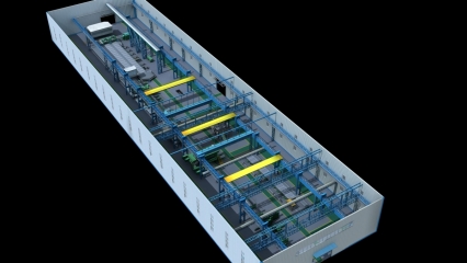 轧钢生产线 轧钢生产线车间 钢铁厂 工业设备