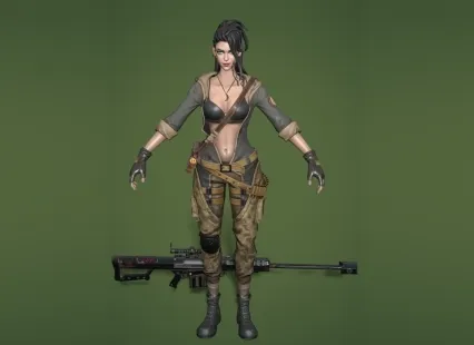 美女狙击手游戏模型