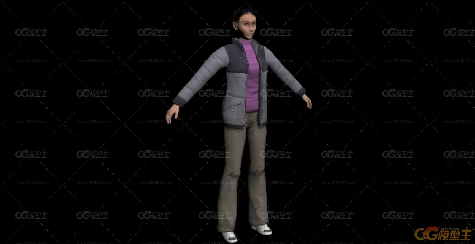 人物 女人 穿棉服的女人-1