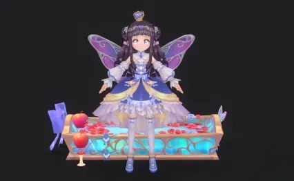 可爱的卡通小女孩卢米基