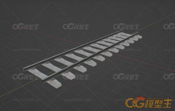 铁路轨道，铁轨3D模型-5