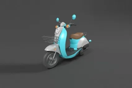 电动摩托车，电瓶车3D模型