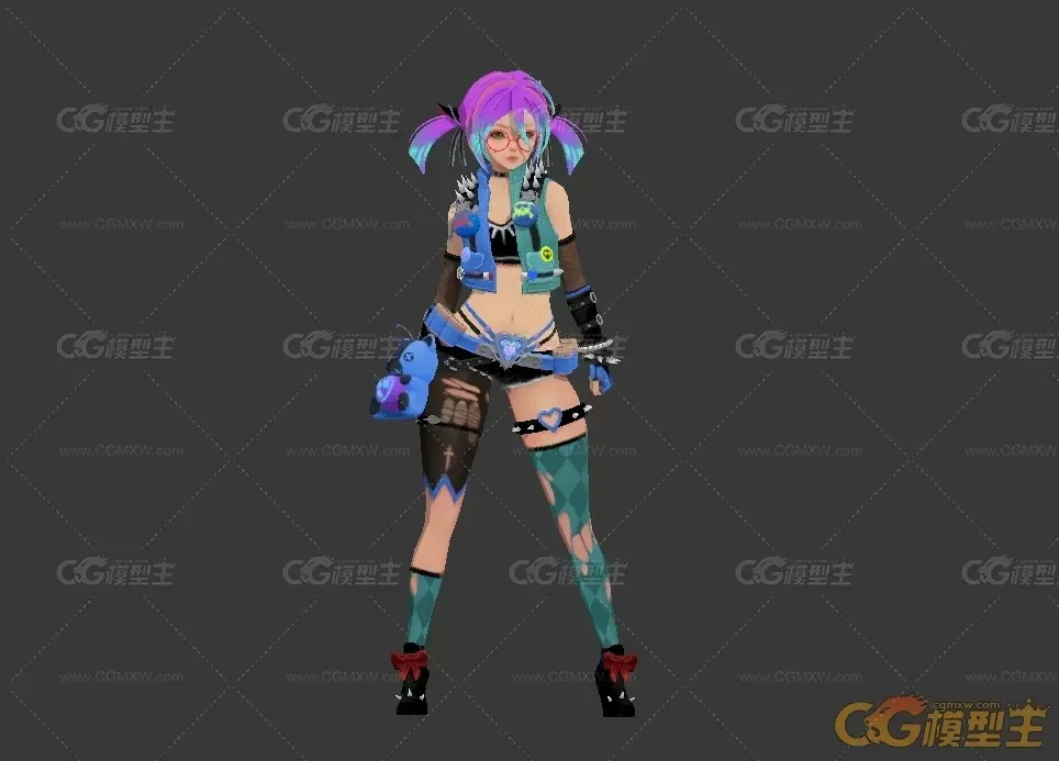 精美2次元萝莉 有绑定和待机动作-1