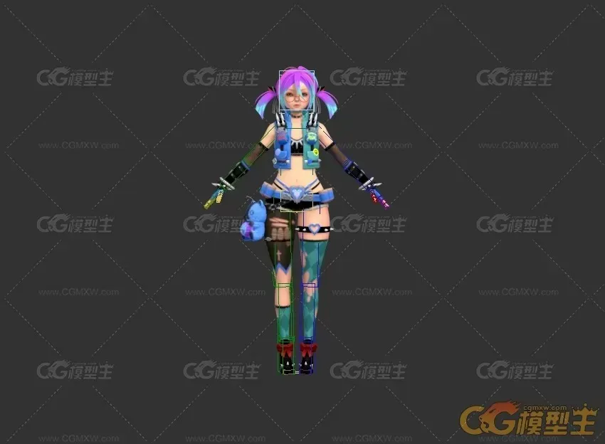 精美2次元萝莉 有绑定和待机动作-3
