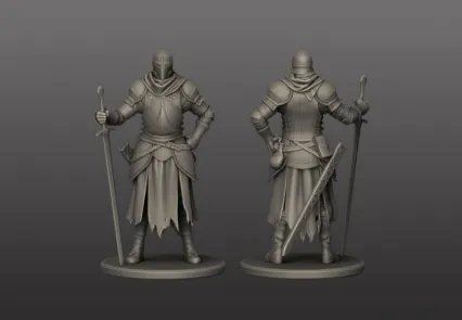 中世纪骑士，武士3D模型。
