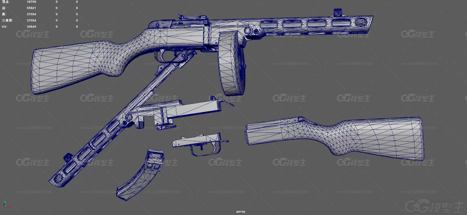 冲锋枪 波波沙冲锋枪 老毛子武器 PPSh41冲锋枪 自动枪 枪械 枪 武器 二战冲锋枪-9