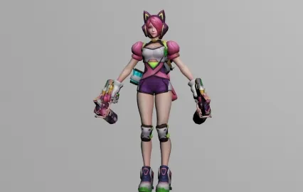 猫女模型 带骨骼绑定