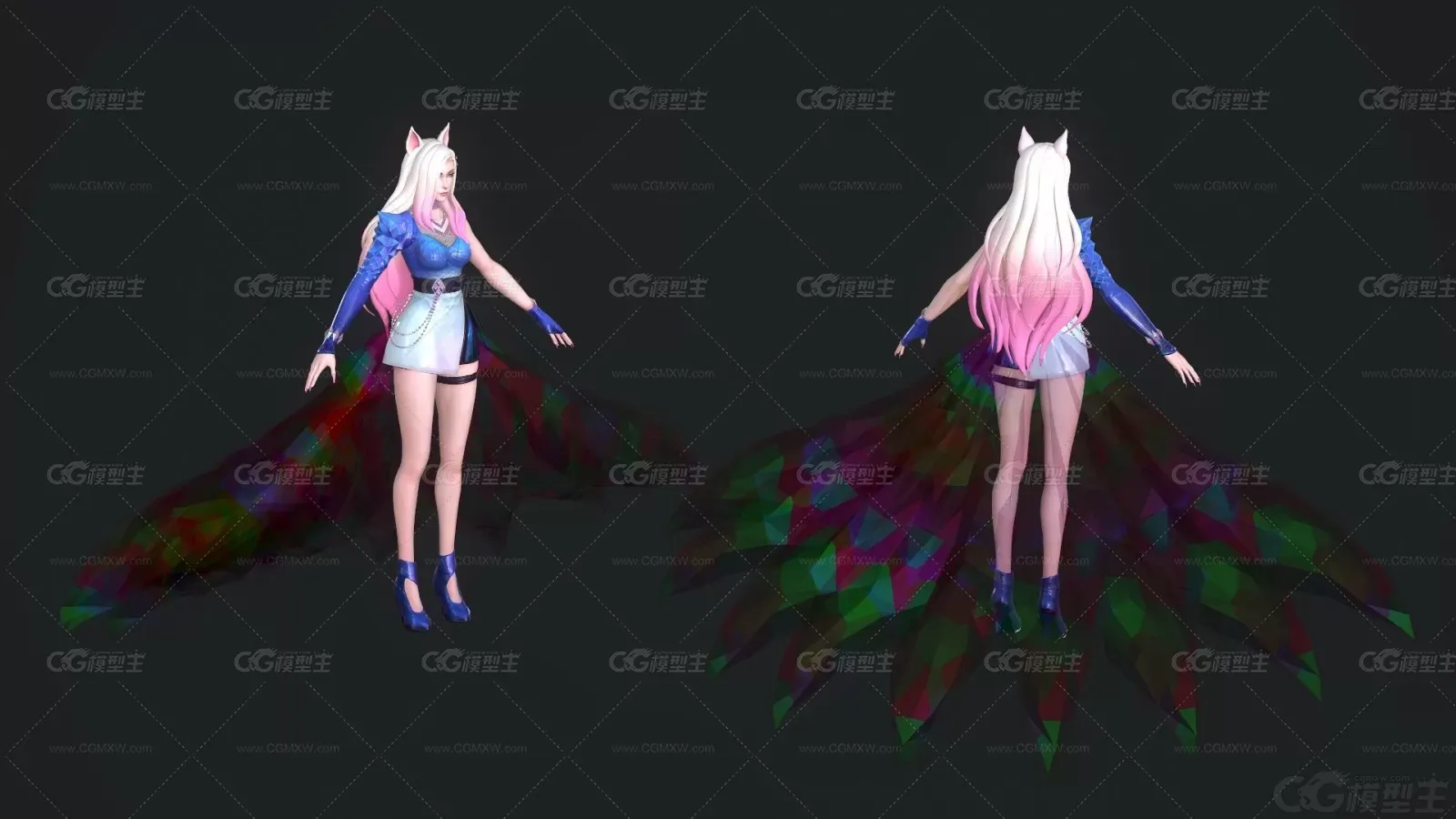 小狐狸 ahri KDA 阿狸模型-3