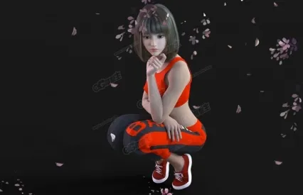 漂亮女孩游戏角色模型