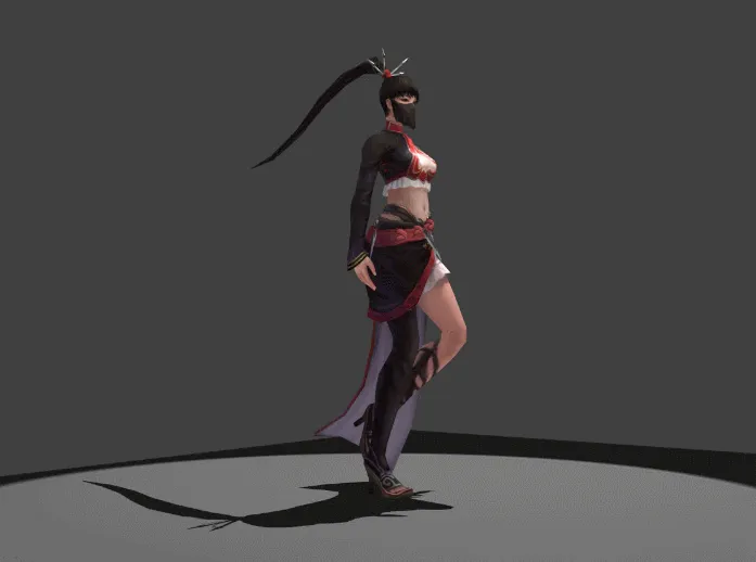 女刺客走路动作模型