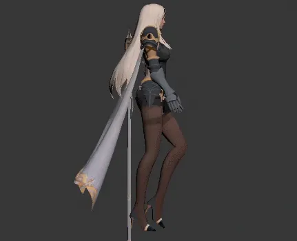 游戏女角色 女性走路-1