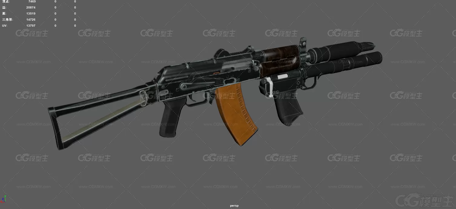 步枪 AK74U 武器 突击步枪 AK47 枪械 榴弹发射器 自动枪 武器 消音器 武器 苏联步枪-6