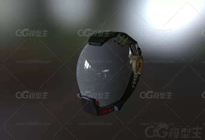 科幻头盔3D模型-5