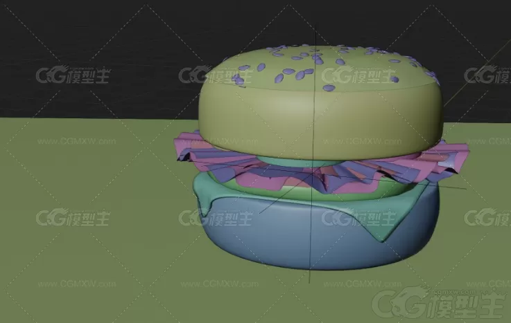 汉堡包3d模型-2